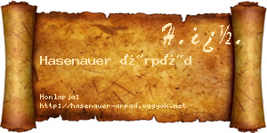 Hasenauer Árpád névjegykártya